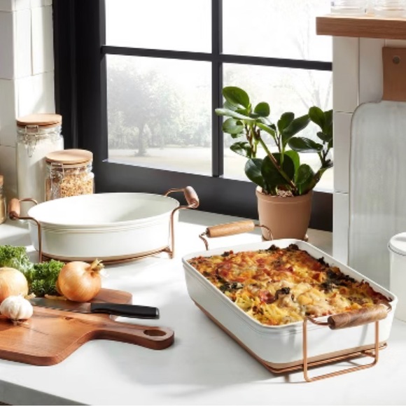 4.25qt Oven-to-Table Stoneware Baking Dish Cream - Hearth & Hand with Magnolia - Picture 2 of 4